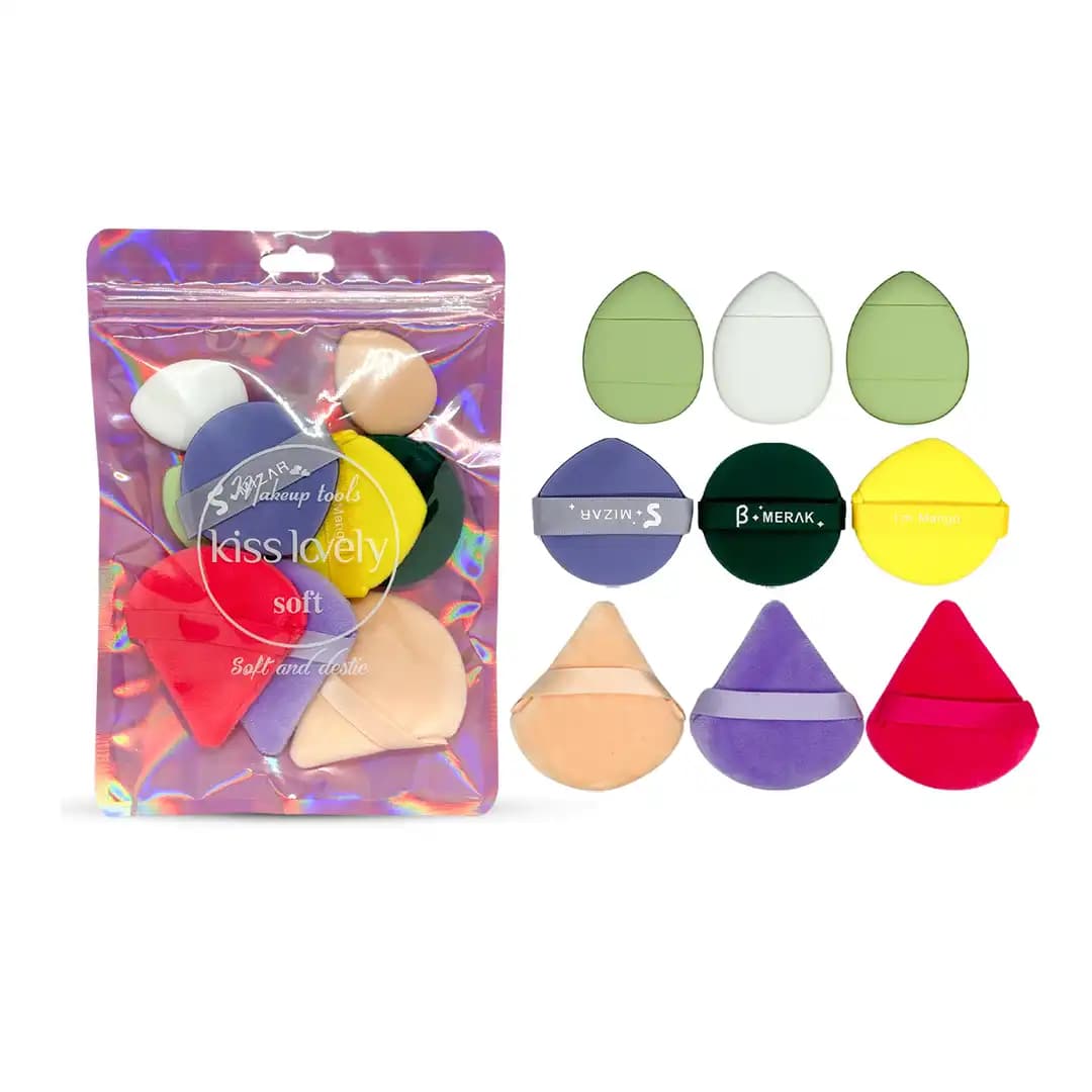 Kiss Lovely Soft Makeup Puff Set - 9pcs