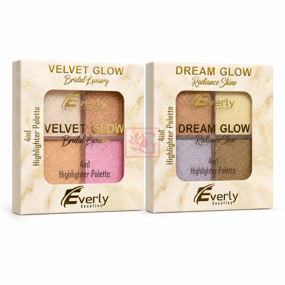 Everly Beauties 4in1 Highlighter Palette – Radiant Glow Face & Body Highlighter