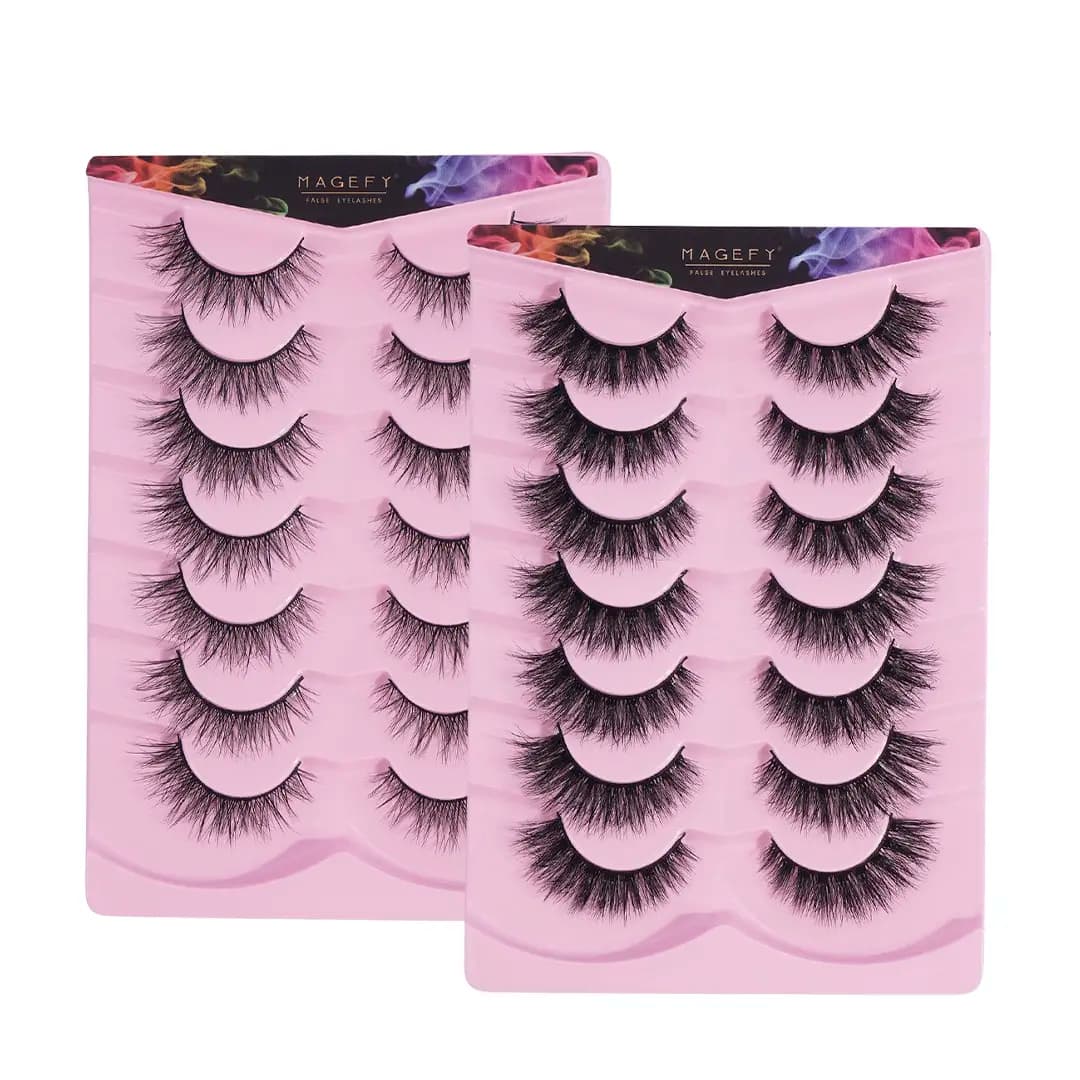 MAANGE MAGEFY 7 Pair False Eyelash Set – Natural & Glam Reusable Lashes
