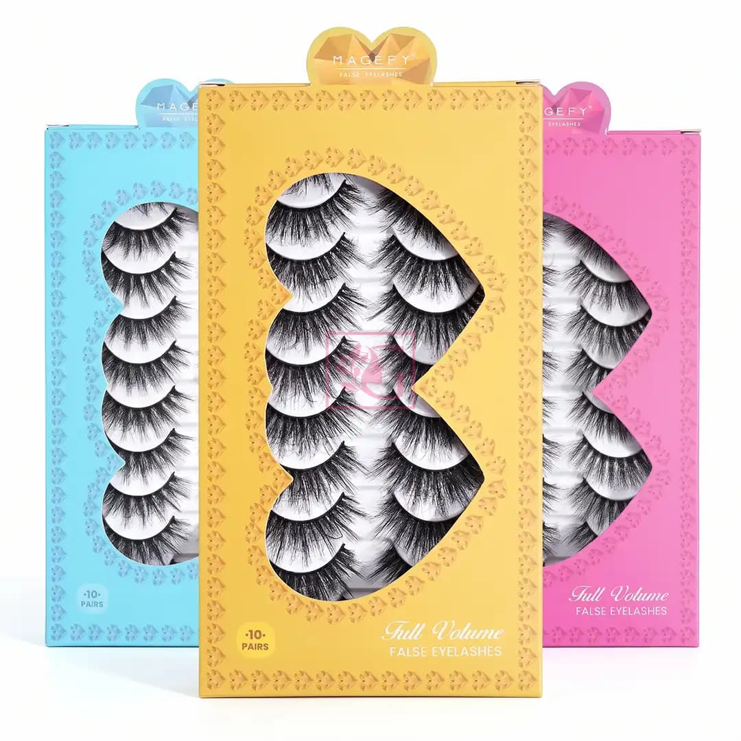 MAANGE MAGEFY 10Pair Full Volume False Eyelashes – Soft Fluffy Volume Lash Set