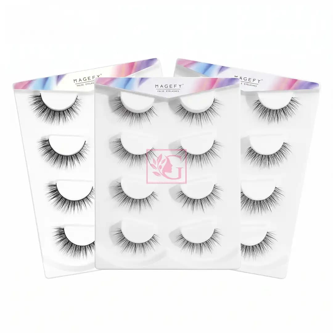 MAANGE MAGEFY 4Pair Natural False Eyelashes – Soft Lightweight Reusable Lash Set