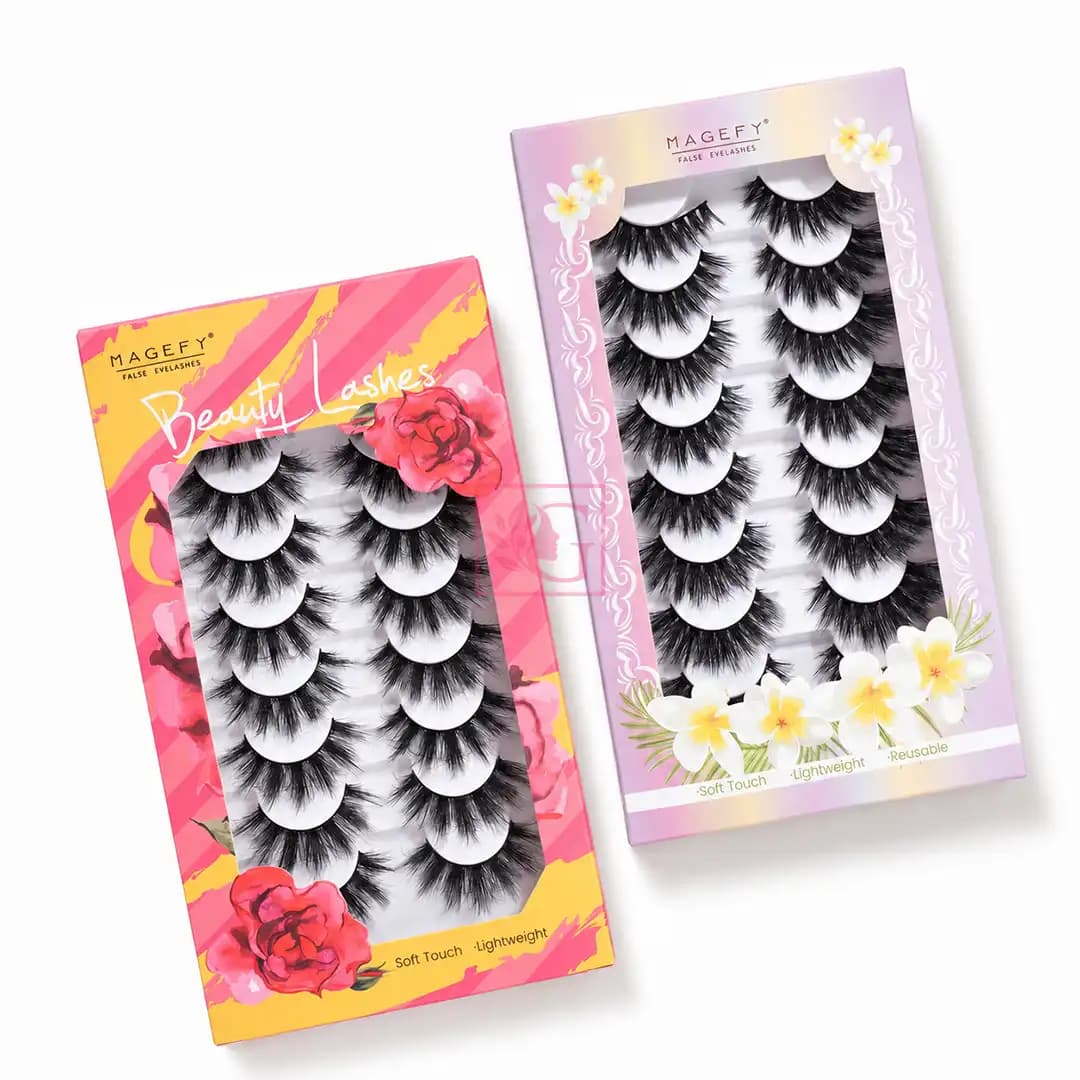MAGEFY 8Pair Soft Touch Lightweight Reusable False Eyelashes – Natural to Full Volume Lash Set